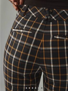 Anthropologie Black Plaid Trousers with Mustard & Gray Windowpane